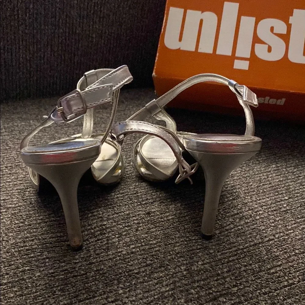 Unlisted Silver Strappy Heels for Special Occasions 6.5